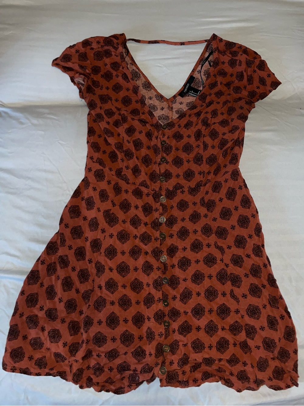 Forever 21 Rust Red Printed Mini Dress